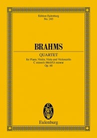 Brahms: Piano Quartet C minor Opus 60 (Study Score) published by Eulenburg